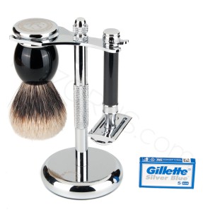 Classic Shaving Set, Black - Thumbnail