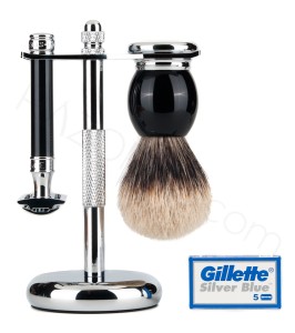 Classic Shaving Set, Black - Thumbnail