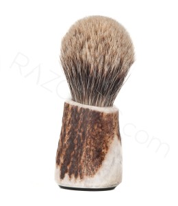 Razora Finest Badger Shaving Brush, Deer Antler Handle - Thumbnail