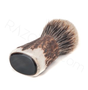 Razora Finest Badger Shaving Brush, Deer Antler Handle - Thumbnail