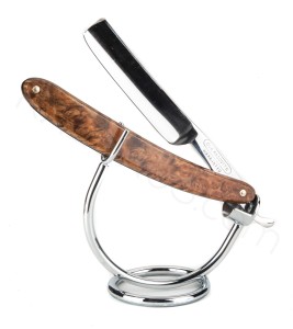 Union Cutlery Co, Our Mascotte Steel Razor with Stabilized Amboina Handle - Thumbnail