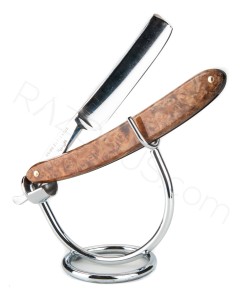 Union Cutlery Co, Our Mascotte Steel Razor with Stabilized Amboina Handle - Thumbnail